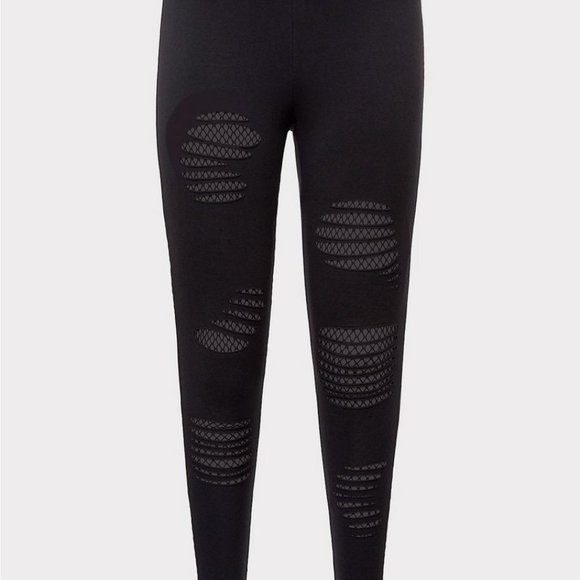 ❤NWT VINTAGE TORRID DESTRUCTED LEGGING - FISHNET MESH BACK SPLIT -  PLUS SIZE - Picture 8 of 10